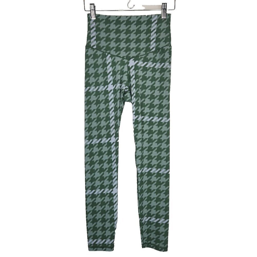 Offline By Aerie Real Me Xtra 7/8 Leggings M Green Houndstooth High Waist